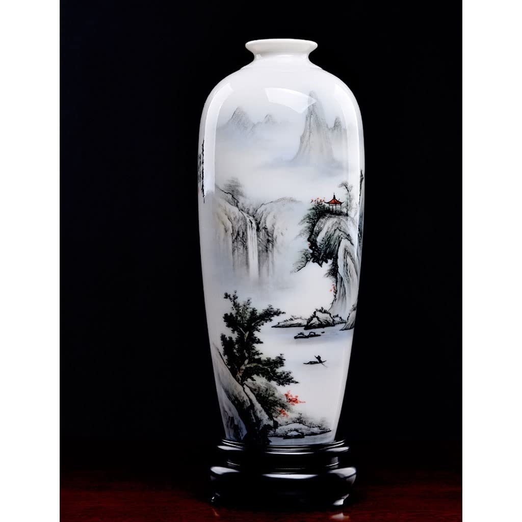 Vaso Fiori Cinese dipinto a mano paesaggio vaso in ceramica retro casa soggiorno mobile TV decorazione decorazione del desktop Decorazione per la Casa