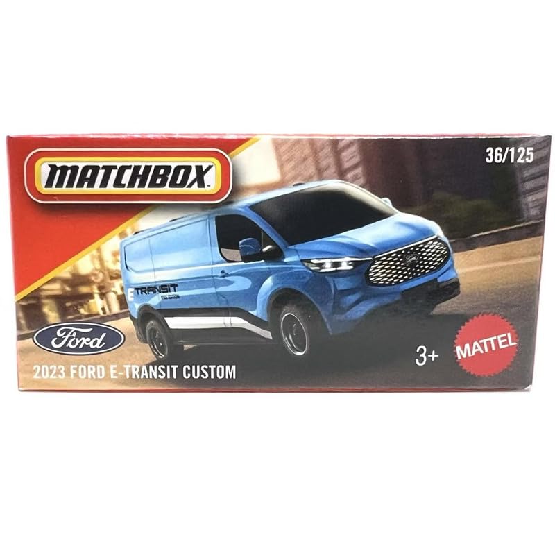 Image of Hot Wheels 2025 Match Box 2023 Ford E-Transit Custom for 3 Years & Above 36 /125 (Blue)