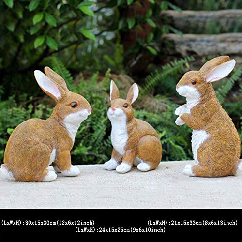 Statue de lapin marron pour combler un vide sur pelouse et cour - 4