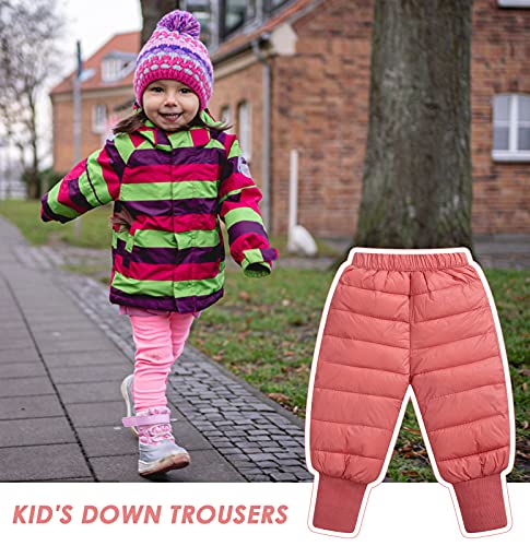 Happy Cherry Kids Down Pants Baby Boys Girls Windproof Warm Snow Pants Winter Thicker Elastic Waist Trousers2