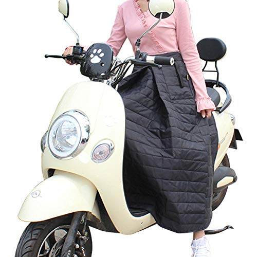Easy-topbuy Cubrepiernas para Scooter Ajustable Cubrepiernas Moto Algodón Cálido A Prueba De Viento Fundas para Motos para Invierno, Negro Cover