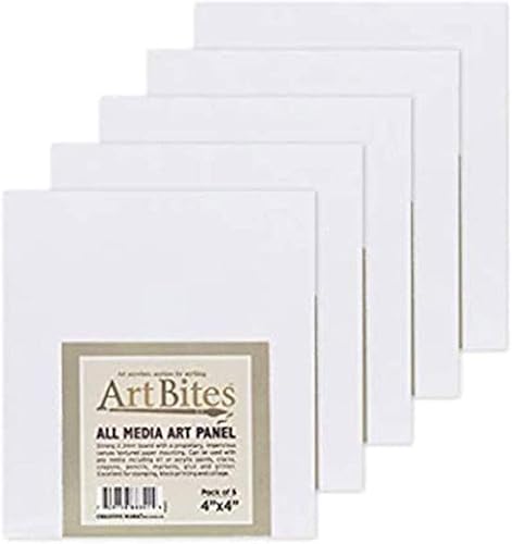 Miniatura 7 de Creative Mark ArtBites - Paquete de 5 tableros texturizados de lona, mini lienzos montados en tablero de 0.091 in para pintar, bocetar, imprimir y