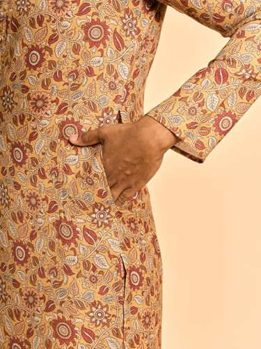 Image of DIWAS BY MANYAVAR Men's Cotton Blend Floral Motifs Printed Kurta (1pc)