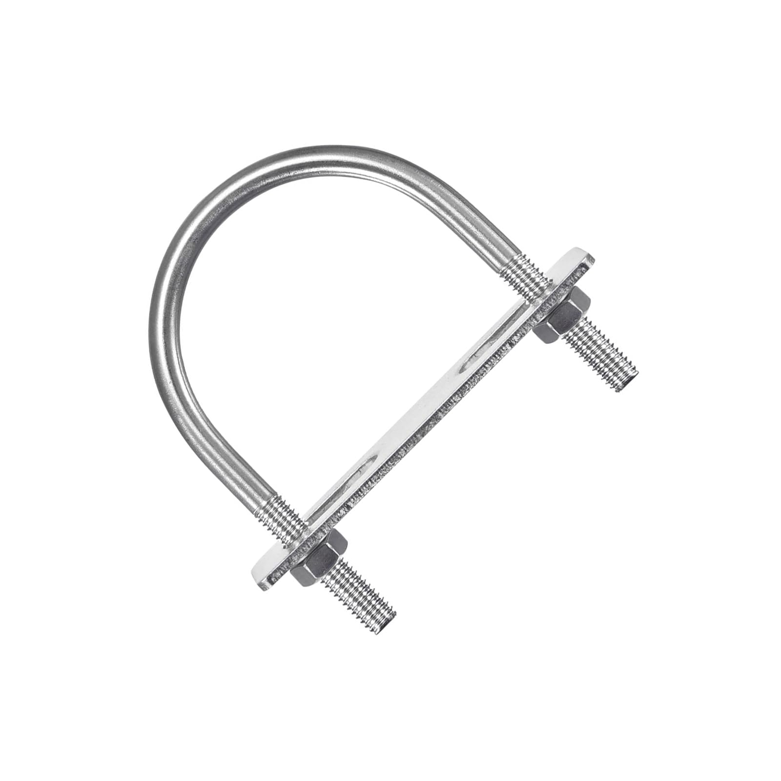 MACHSWON Round U-Bolt,3 Set 304 Stainless Steel M8 U Bolts 60mm(2.36") Inner Width 87mm Length with Nuts and Frame Plate for Automobiles Boat Trailer