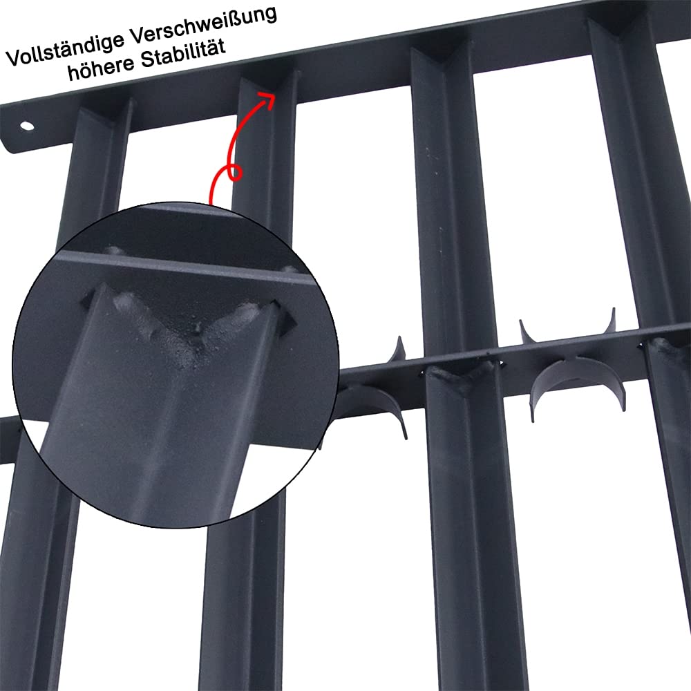 Mucola Fenstergitter Einbruchschutz ausziehbar 45x100-190 cm Silber | Sicherheitsgitter aus verzinktem Stahl, Breite anpassbar, inkl. Montagematerial und Anleitung, für Wohnhaus und Büro