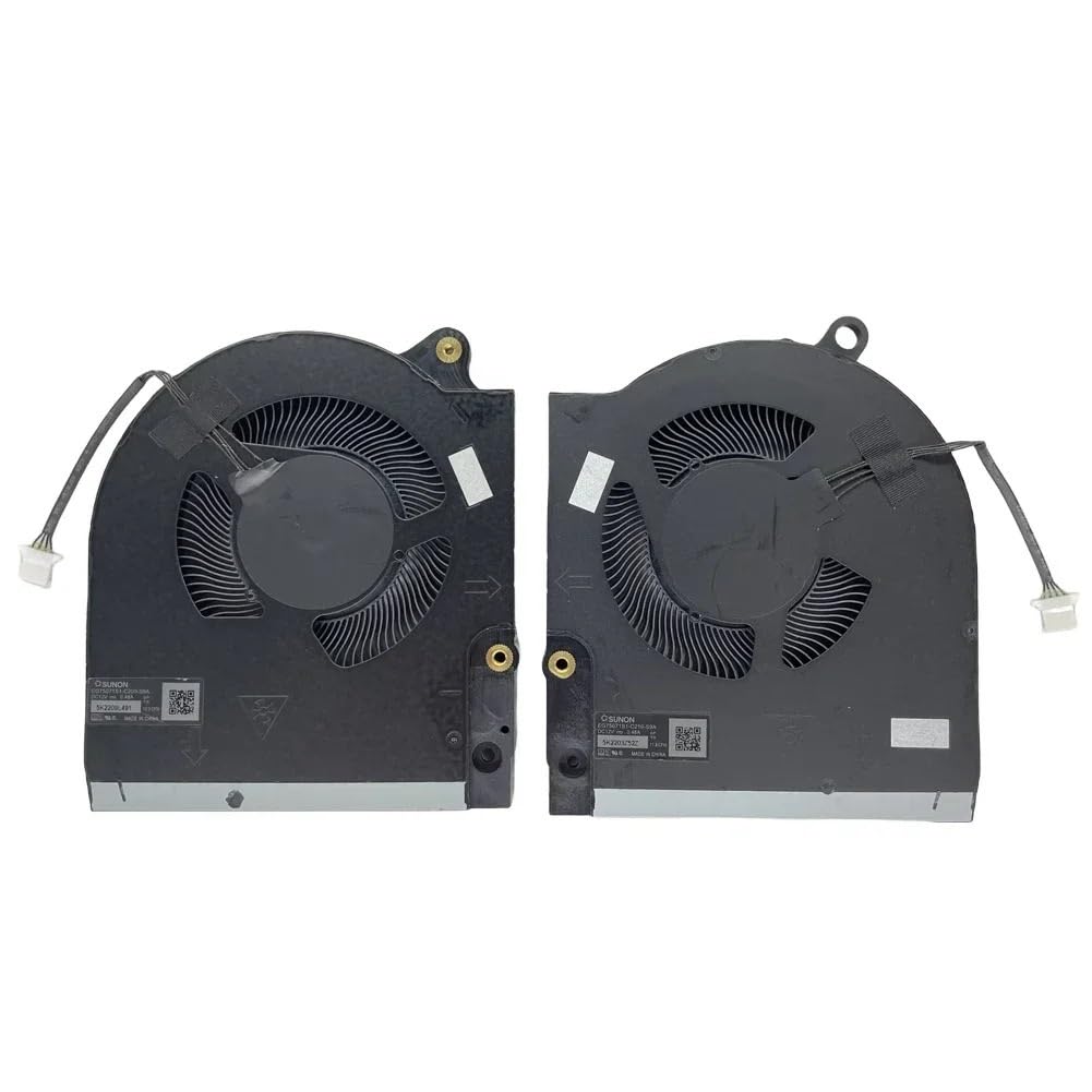 Facile à remplacer Ventilateur de Refroidissement CPU + GPU pour Ordinateur Portable Dell, pour Alienware M15 R7 M15R7 Gaming série 15.6 Pouces DC12V 0,48a(CPU and GPU)