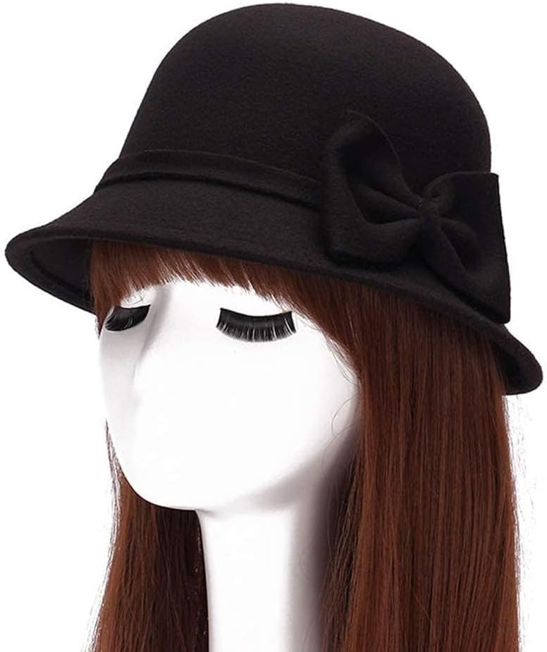 CynKen Women Polyester Church Cloche Flapper Hat Lady Bucket Winter Flower Cap