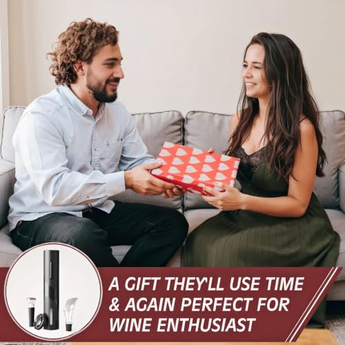 Image of PEIPU Electric Wine Bottle Opener, Easy to Use, Perfect for Home, Restaurants & Travel, Wine Lovers & Host (Black)