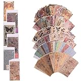 Vintage Scrapbooking Papier, Lychii 120 Blätter Retro Tagebuch Scrapbook Material Papier, Journaling Papier Supplies für Art Journal, Notizbuch, Fotoalbum und Handwerk, 21cmx11cm