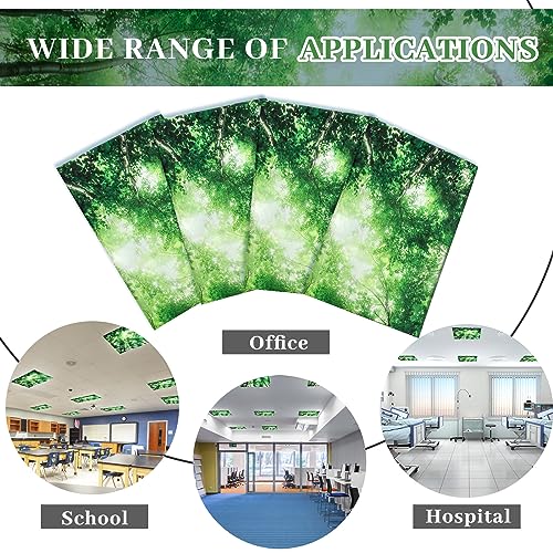 Image of VIHOSE 4 Pcs 2 x 2 Feet Fluorescent Light Covers for Ceiling Lights Classroom Magnetic Light Filters for Reducing Harsh Glare Flicker for Office Classroom Home Drop Ceiling(Forest)