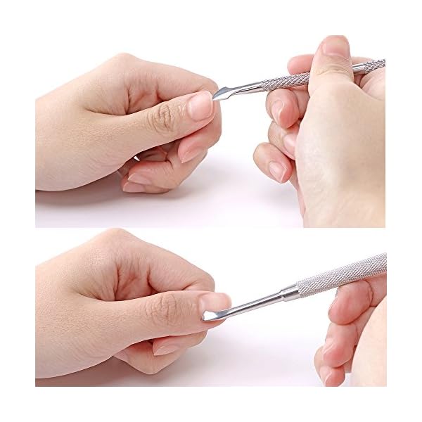 BEZOX 2 PCS Nagelhautschieber, 2 in 1 Profi Nagelschieber Spatel Pusher - Edelstahl Metallspatel Cuticle Pusher für… – Bild 10