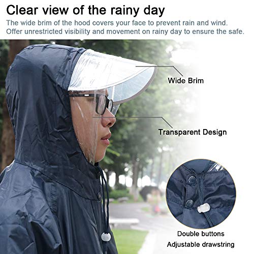 KRATARC Outdoor Rain Poncho Reflective Waterproof Raincoat Camping Hiking Cycling with Hood for Men Women Adult4