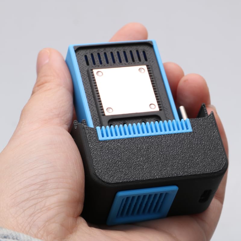 1PCS Action Camera Cooling Fan Radiator Red Copper Heat Dissipation Module 3D Printed Shell Support Type-C-Type-C Data Cable Air-Cooled Heat Sink for GoPro 9/10/11/12/13 (Black-Blue)