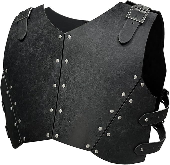 Medieval Faux Leather Breastplate, Vintage Roman Knight Shooter Armor, Adjustable Armor Armor Short Vest.