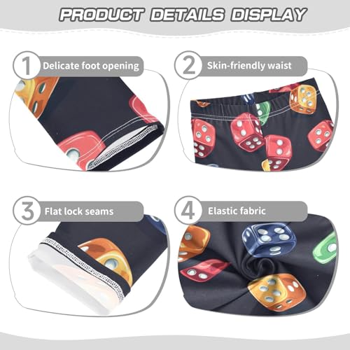 ZZKKO Girls Leggings Retro Dice Toddler Girls Clothes Leggings for Girls Toddler Girls Leggings 3-4T3