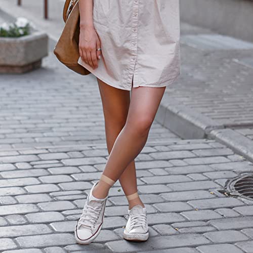 Geyoga 12 Pairs Sheer Ankle Socks Thin Nylon Transparent Ankle High Hosiery Socks Short Dress Stockings for Women2