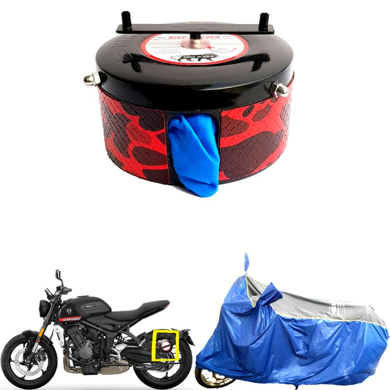 BIKEBLAZER® Semi-Automatic Full Body Bike Covers - Heavy Duty Device | Water Resistant | UV Safe | 100% Dust Proof | Anti-Theft & Scratch Proof Covers, Compatible with All Triumph Motorcycles RPN