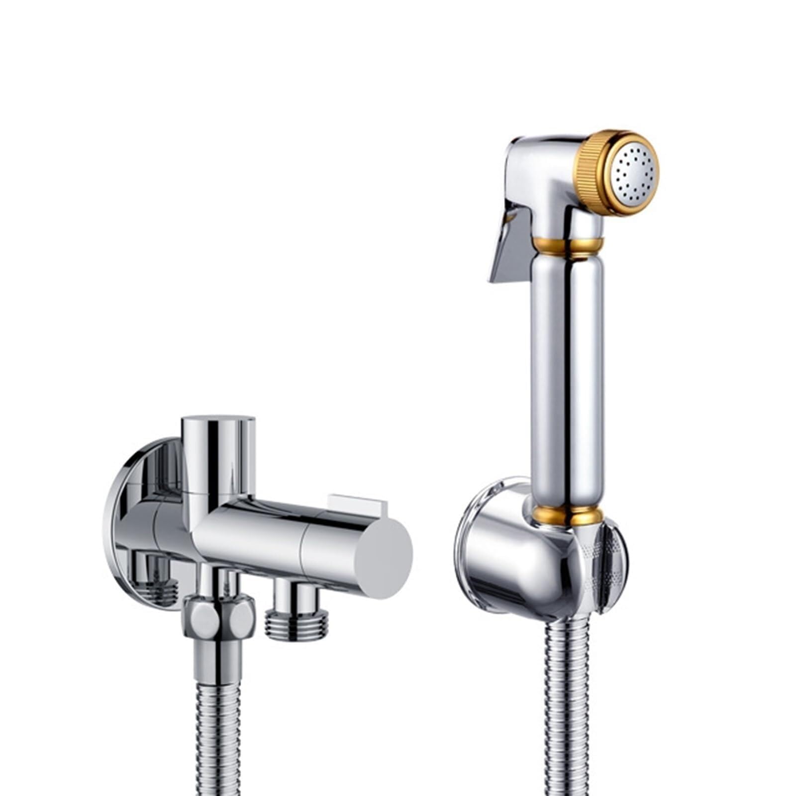 Ensemble de douche de bidet en laiton de qualité supérieure - Pulvérisateur portatif à valve G1/2" pour l'hygiène personnelle, solution ultime de douche de toilette pour une meilleure propreté et une