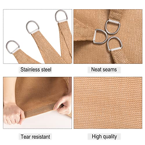 WOLTU Vela ombreggiante 5x5x5m in HDPE 180 g/m²