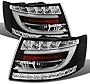AKKON - For 05-08 Audi A6/S6 (C6/4F) Black Bezel LED light Tube Bar Tail Lights Rear Brake Lamps Left+Right Pair