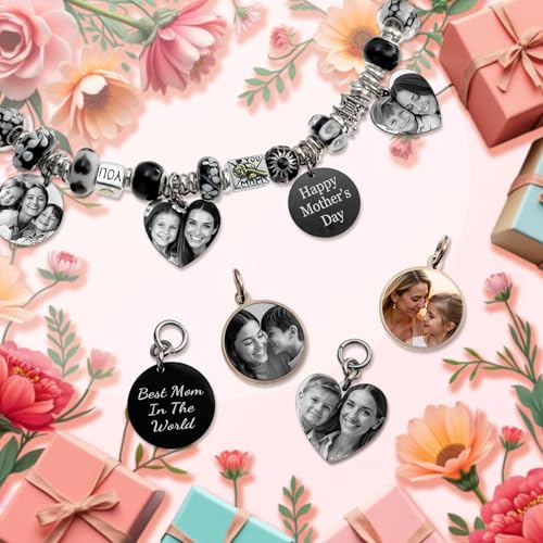 Personalized Photo Charm and Message Engraving Pendant For European Charm Bracelet Mother's Day Gift for Mom2