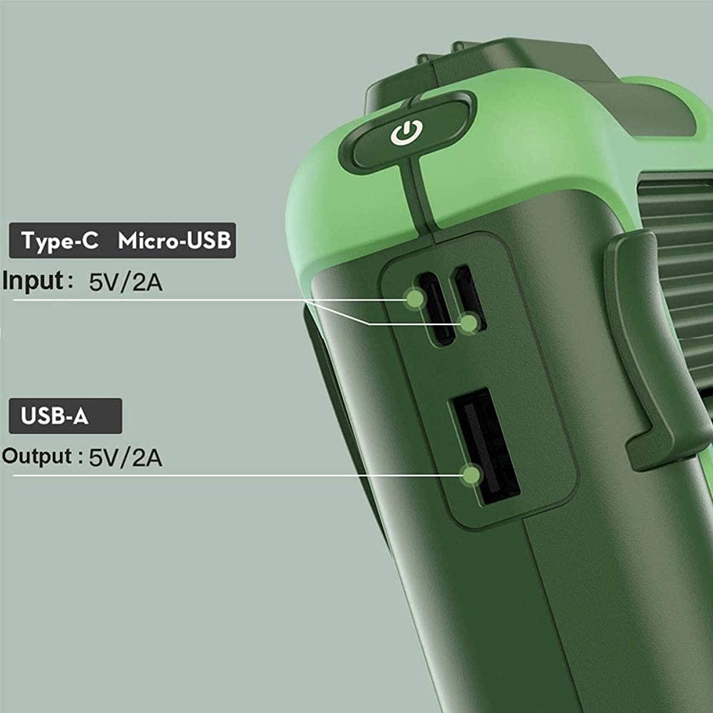 Ventilatore a Vita, Mini Ventilatore da Cintura Personale Clip in Vita Ventola di Raffreddamento Portatile e Ventilatore per Collana USB, 4000 mAh USB Ricaricabile, Ventilatore da