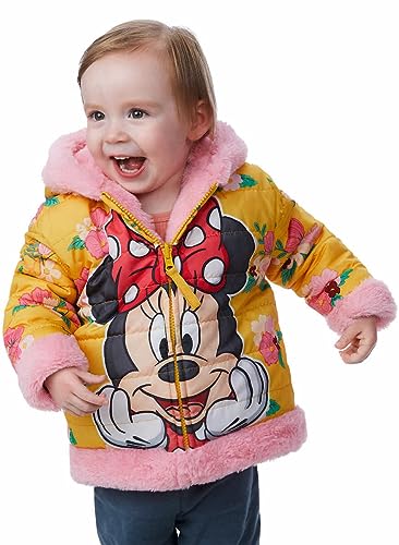 Disney Girls Puffer/Faux Fur Hooded Reversible Jacket3
