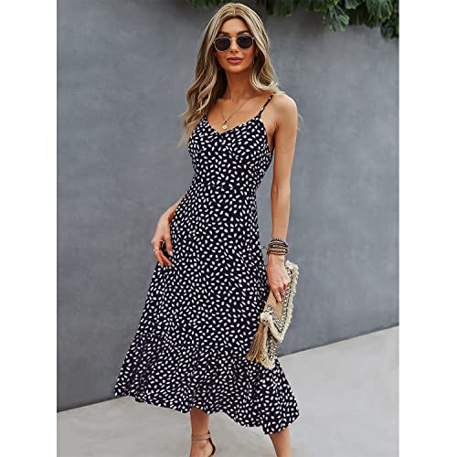 Image of BROVAVE Women's 2026 Summer Casual Boho Sundress Spaghetti Strap Midi Dress