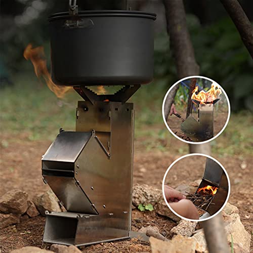 Image of CALANDIS Stainless Steel Camping Rocket Stove Woodburning for Outdoor Tent Heater | Camping Stoves | Camping Stoves, Ovens & BBQs | Camping Cooking Supplies | Camping & Hiking | Outdoor Sports