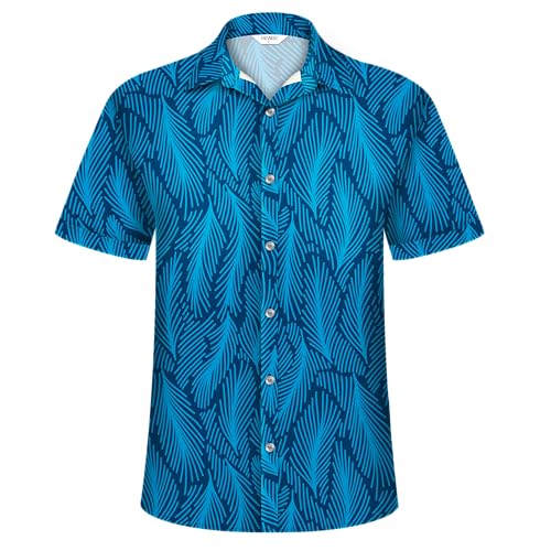 Image of Hawaiian Shirt for Men Tropical Shirts Summer Beach Button Down Short Sleeve Luau Aloha Floral Cruise Vacation Outfit 2026