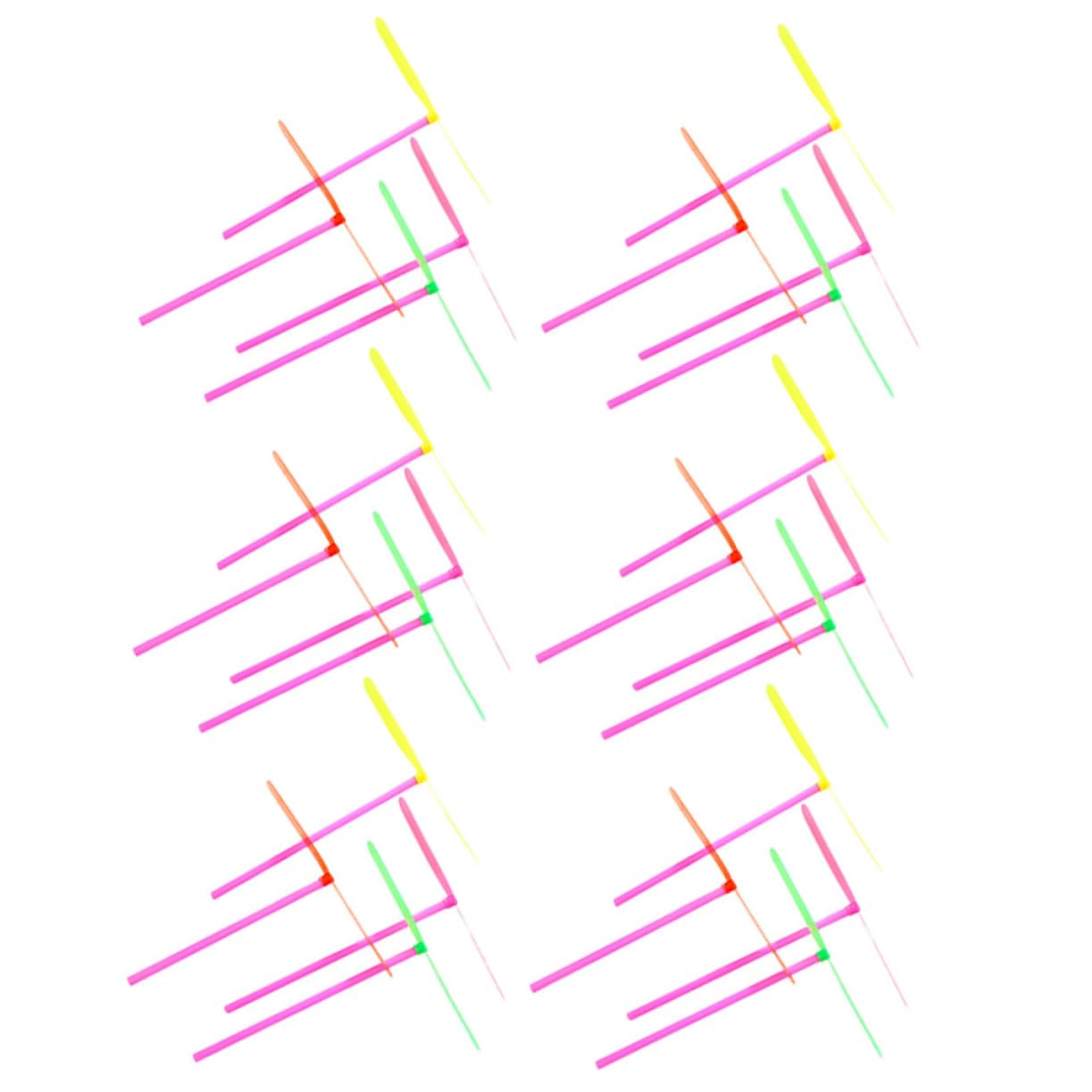 SUPVOX 100pcs Boys and Girls Flying Toys Bamboo Dragonfly Hand Rub Toys for Outdoor Recreation and Family Bonding Random Color