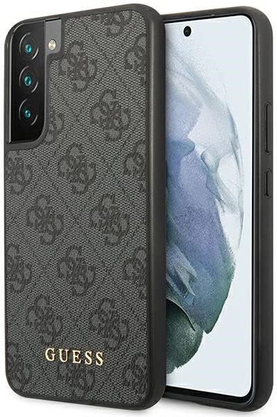 Guess GUHCS23SG4GFGR Coque pour Samsung S23 S911 Gris 4G Métal Doré