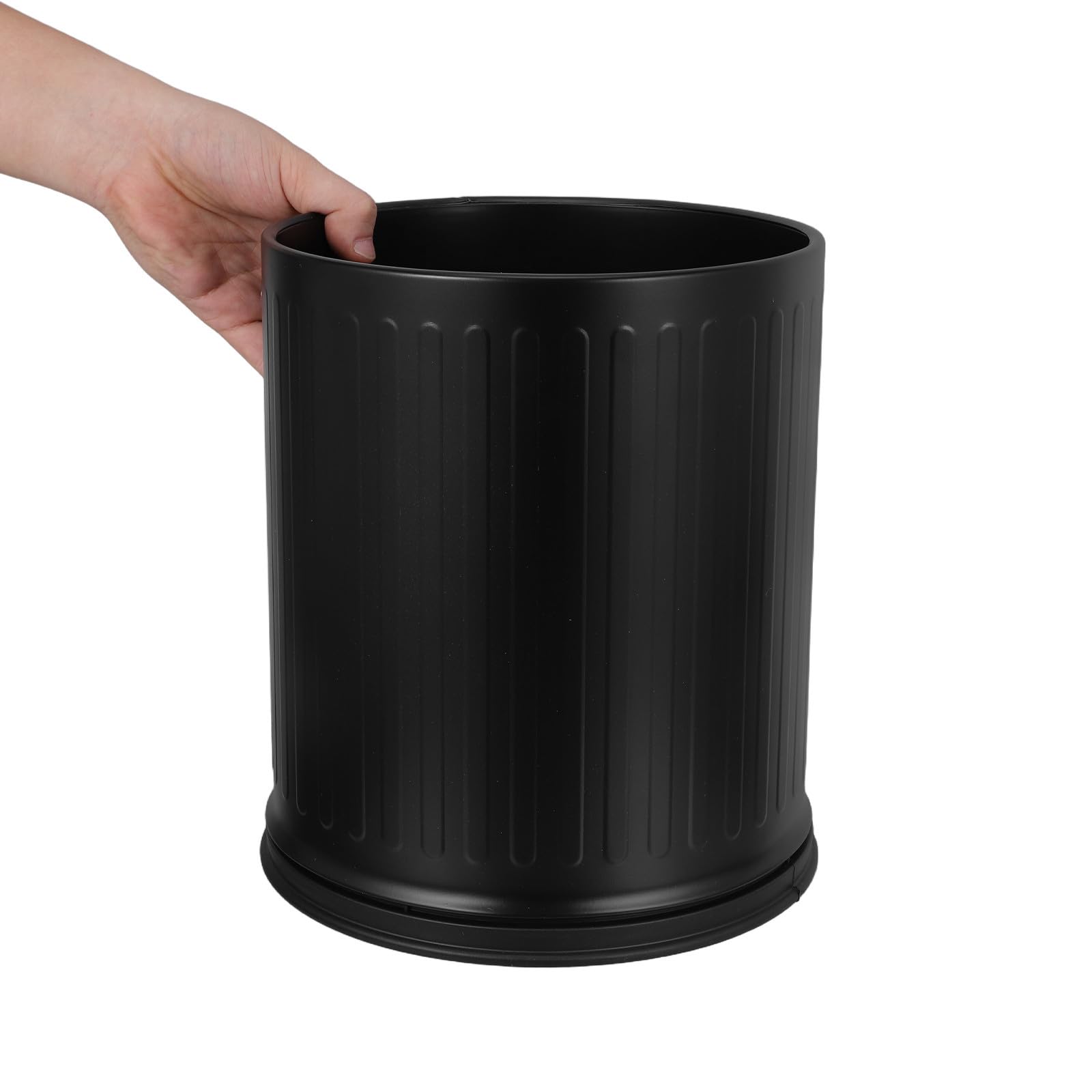 HEMOTON Moderna Papelera Negro en Acero al Carbono de 10 L sin Tapa