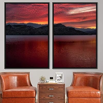 signwin 2 Piece Framed Canvas Wall Art Sunset...