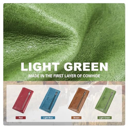 Portefeuille de téléphone en cuir véritable vert idée cadeau - 3