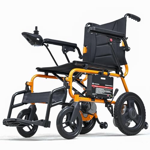 UJQNBM 軽量電動車椅子 ? わずか48ポンド 折りたたみ式パワーチェア 大人用 全地形対応電動車いす ワンクリックミュート&SOSアラートボタン付き 取り外し可能なバッテリー 容量220ポンド