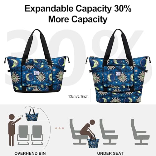 KAMO Travel Duffle Bag Expandable Weekender Overnight Bag With Wet Pocket, Foldable Tote Bag with Multiple Pockets Sports Gym Bag for Travel Yoga2