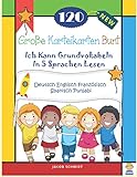 120 Große Karteikarten Bunt Ich Kann Grundvokabeln In 5 Sprachen Lesen Deutsch...