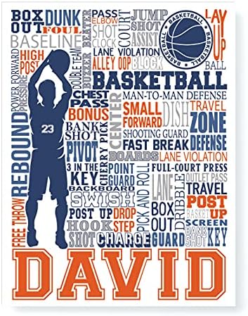 Basketball Typography Personalized Print - PrintChicks Wall Art Decor Poster Team Gift