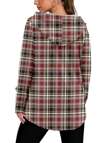 BETTE BOUTIK Womens Quarter Zip Tunic Hoodies Pullover Long Hooded Sweatshirts S-3XL