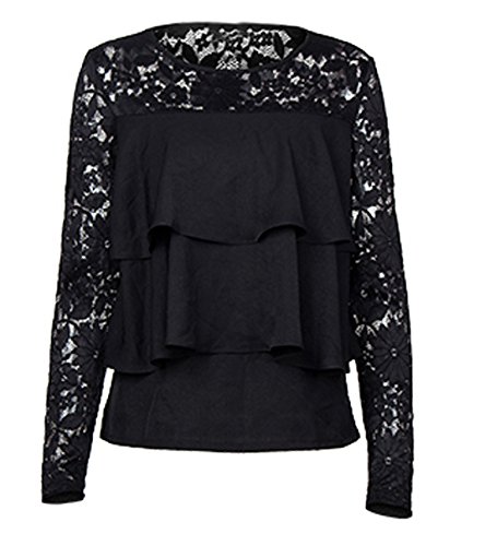 Buy Aashish Fabrics Black Net Sleeves 3 Layer Women Crepe Top at Amazon.in