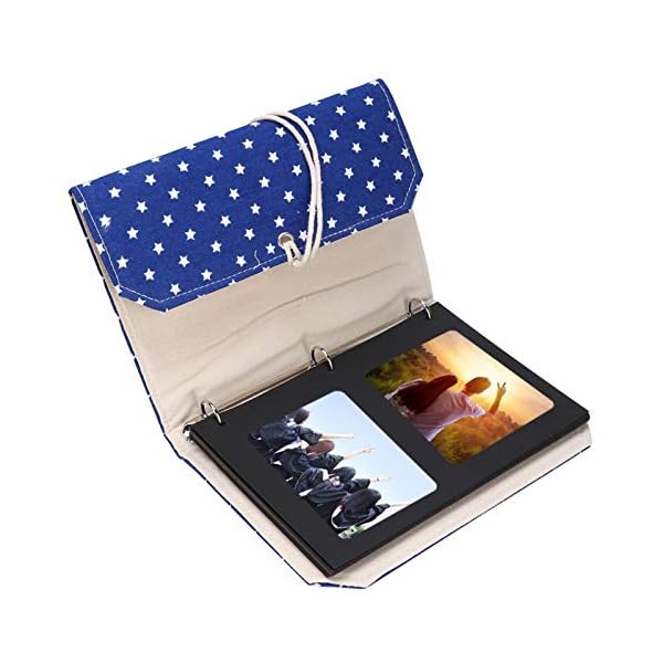 Omabeta Fotoalbum Vintage Style Album selbstklebend Basteln Valentinstag (blaue Sterne) – Bild 5