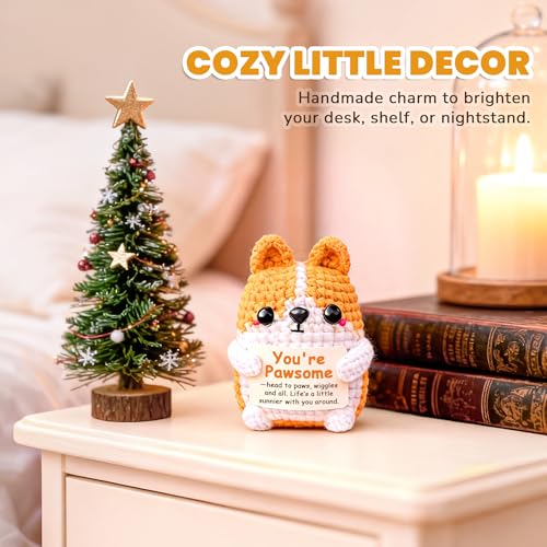 Corgi Gift for Corgi Lover, Cute Positive Animals Crochet Dog - image 6
