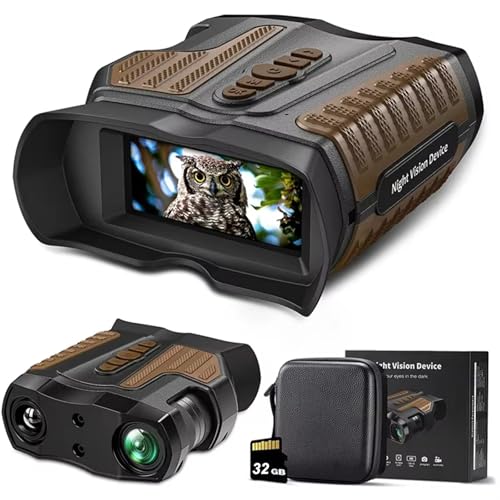 HMWOKPOT Night Vision Binoculars, Night Vision Goggles for Adults, NVG with 3.2'' Screen - 10X Optical Zoom, 8X Digital Zoom