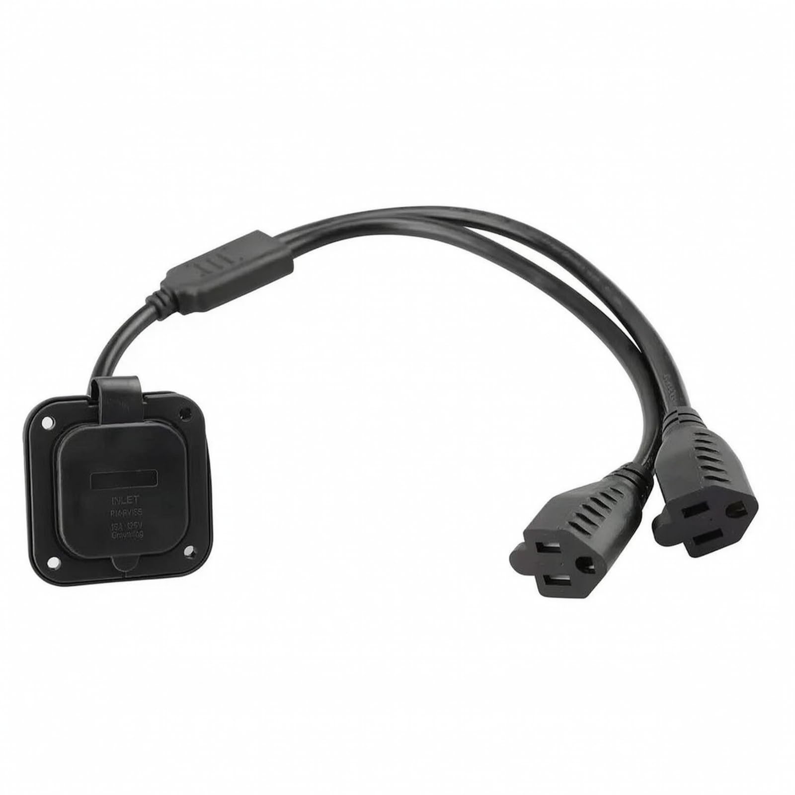 perfeclan Enchufe Entrada con Tapa Seguro | Impermeable, Corriente con Cubierta, para Autocaravana, Taller, Estilo A