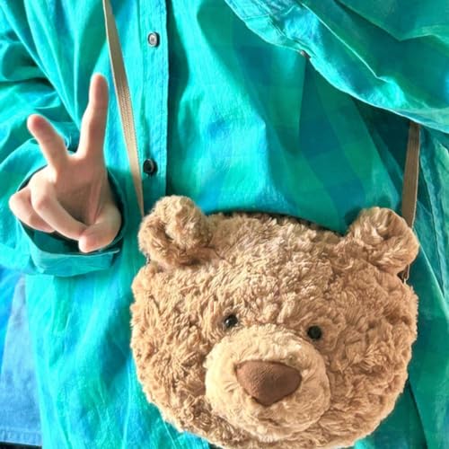 Bear Crossbody Bag 3D Cute Crossbody Bag Plush Casual Messenger Bag Shoulder Bag3