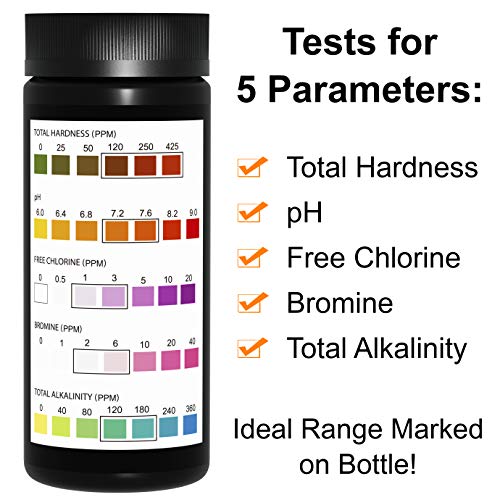 JNW Direct Spa Test Strips for Hot Tubs - 100 Count, Best Kit for Accurate Water Quality Testing at Home, 5 in 1 Hot Tub Testing Strips, Free App & Ebook Included - Thumbnail 7