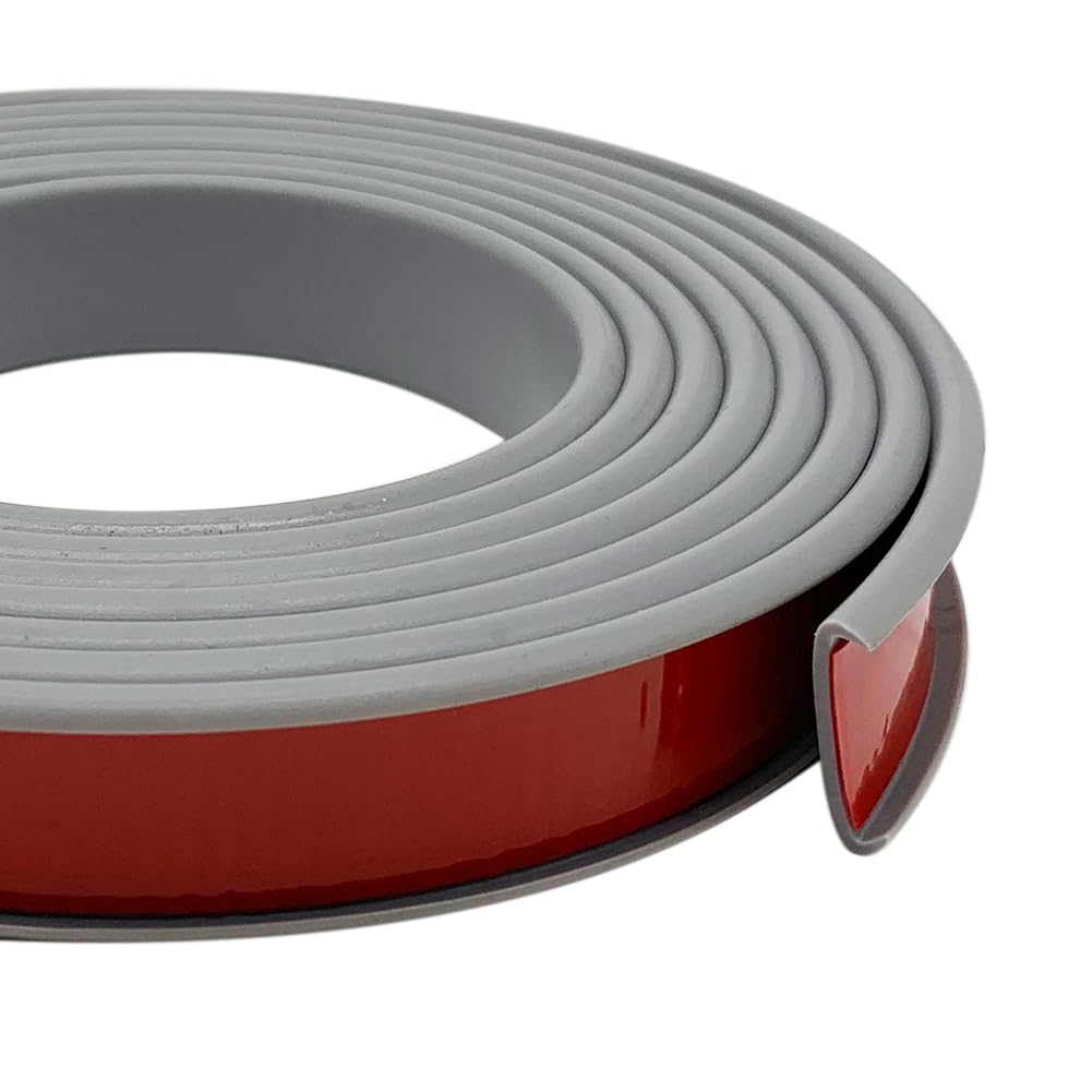 U-Shape Plywood Edge Banding - 3/4" Edge Protector, Self-Adhesive Trim for Veneer, Furniture, Countertop, Table, Sheet Metal - Grey, 20Ft