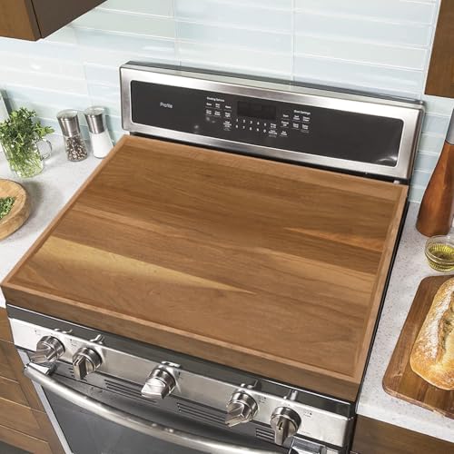 YUHFERA Stove Cover Board for Gas Stovetop - 30 x 22 Noodle Board Electric Stove Cover for RV Stove Top Extra Countertop Space for Kitchen StovetopAcacia