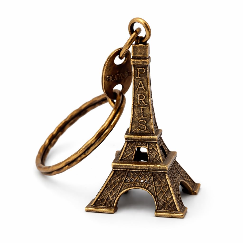 Promotech Eiffel Tower Paris Keyring – Bronze, Compact Souvenir Accessory for Keys, Bags, and Backpacks